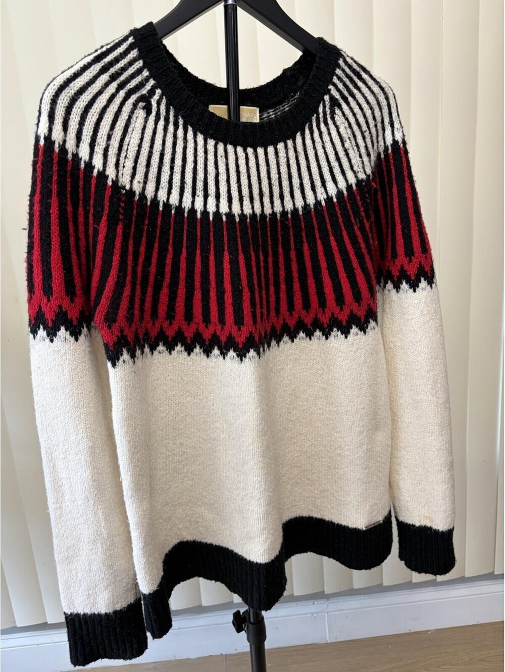 Michael Kort Multicolor Long Sleeve Crew Neck Sweater L